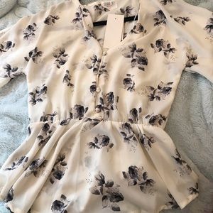 Cute white flower blouse